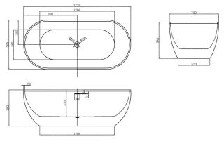 Акриловая ванна ABBER AB9241B 172x79
